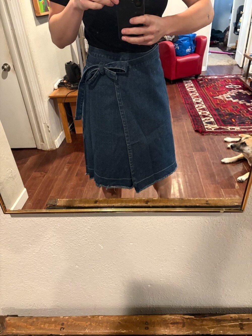 Anthropologie Denim Wrap Skirt